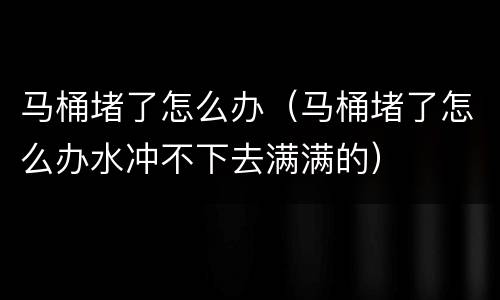 马桶堵了怎么办（马桶堵了怎么办水冲不下去满满的）