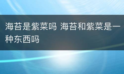 海苔是紫菜吗 海苔和紫菜是一种东西吗