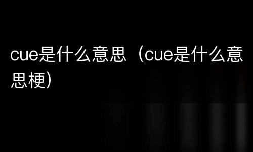cue是什么意思（cue是什么意思梗）