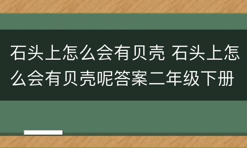 石头上怎么会有贝壳 石头上怎么会有贝壳呢答案二年级下册