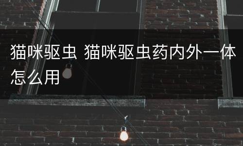 猫咪驱虫 猫咪驱虫药内外一体怎么用