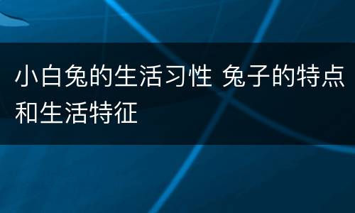 小白兔的生活习性 兔子的特点和生活特征