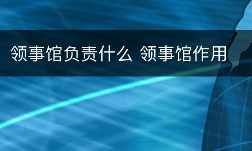 领事馆负责什么 领事馆作用