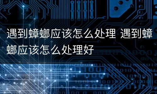 遇到蟑螂应该怎么处理 遇到蟑螂应该怎么处理好