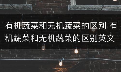 有机蔬菜和无机蔬菜的区别 有机蔬菜和无机蔬菜的区别英文