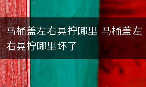 马桶盖左右晃拧哪里 马桶盖左右晃拧哪里坏了