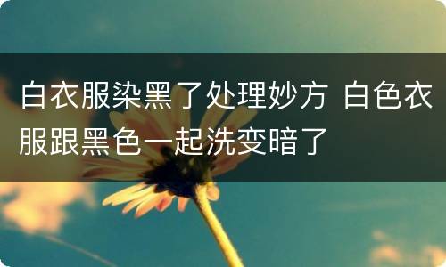 白衣服染黑了处理妙方 白色衣服跟黑色一起洗变暗了