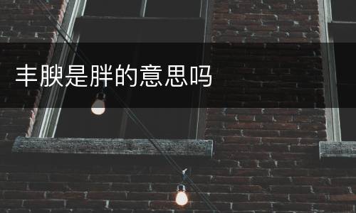 丰腴是胖的意思吗