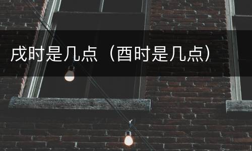 戌时是几点（酉时是几点）