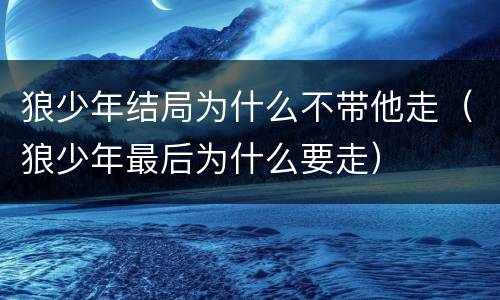 狼少年结局为什么不带他走（狼少年最后为什么要走）