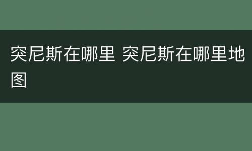 突尼斯在哪里 突尼斯在哪里地图