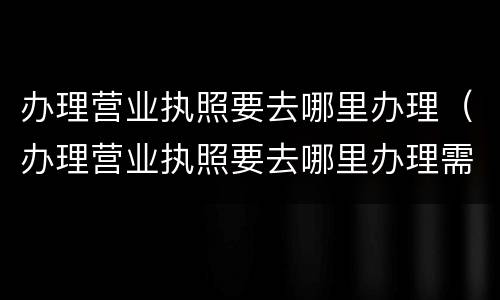 办理营业执照要去哪里办理（办理营业执照要去哪里办理需要什么证件）