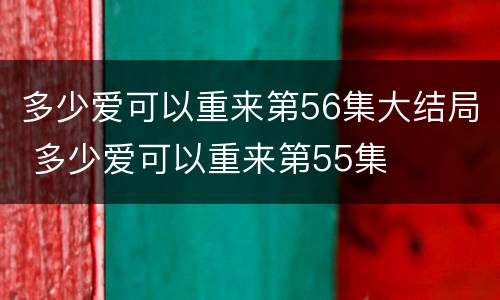 多少爱可以重来第56集大结局 多少爱可以重来第55集