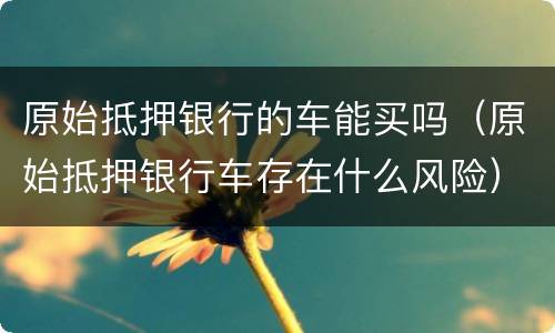 原始抵押银行的车能买吗（原始抵押银行车存在什么风险）