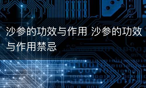 沙参的功效与作用 沙参的功效与作用禁忌