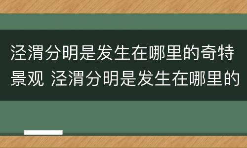 泾渭分明是发生在哪里的奇特景观 泾渭分明是发生在哪里的奇特景观图片