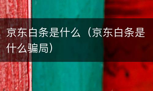 京东白条是什么（京东白条是什么骗局）