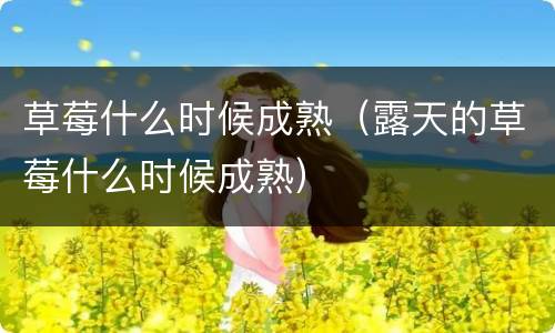 草莓什么时候成熟（露天的草莓什么时候成熟）