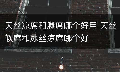 天丝凉席和滕席哪个好用 天丝软席和冰丝凉席哪个好