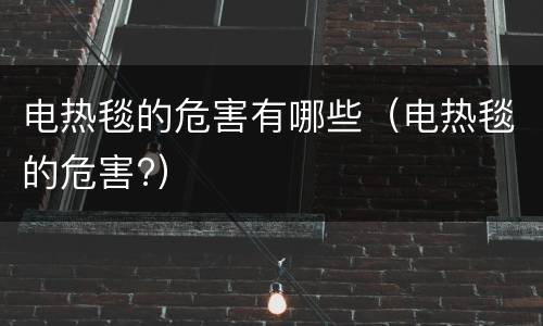电热毯的危害有哪些（电热毯的危害?）