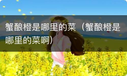 蟹酿橙是哪里的菜（蟹酿橙是哪里的菜啊）