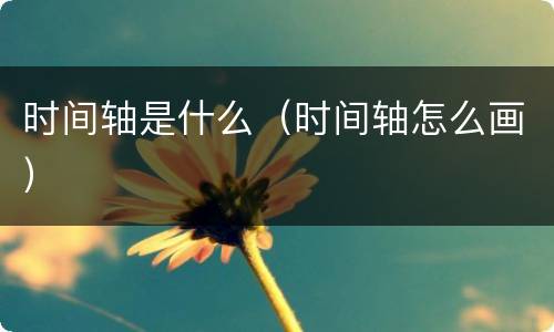 时间轴是什么（时间轴怎么画）