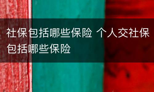 社保包括哪些保险 个人交社保包括哪些保险
