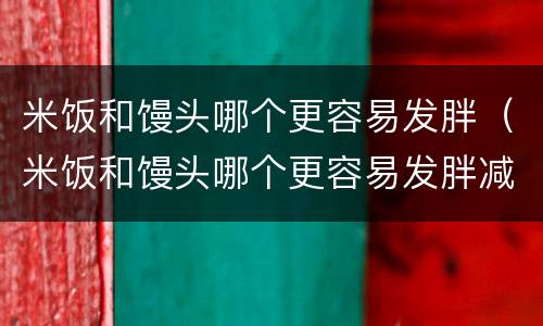 米饭和馒头哪个更容易发胖（米饭和馒头哪个更容易发胖减肥期间不吃米饭吃什么）