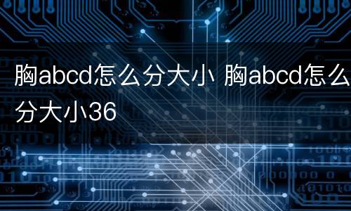 胸abcd怎么分大小 胸abcd怎么分大小36