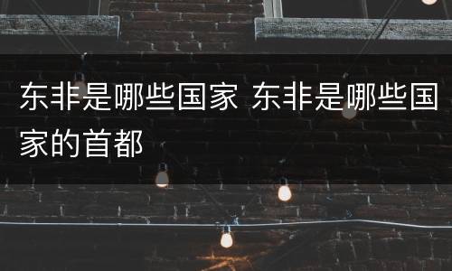 东非是哪些国家 东非是哪些国家的首都