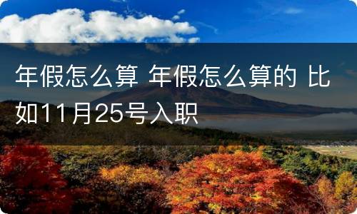 年假怎么算 年假怎么算的 比如11月25号入职