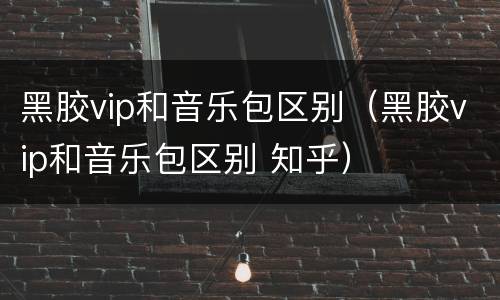 黑胶vip和音乐包区别（黑胶vip和音乐包区别 知乎）