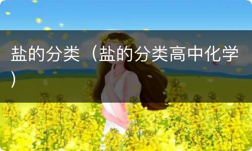 盐的分类（盐的分类高中化学）