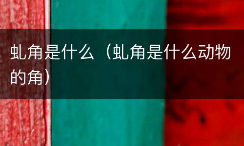 虬角是什么（虬角是什么动物的角）