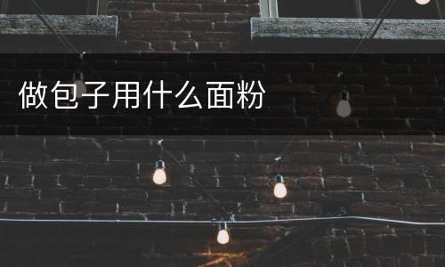 做包子用什么面粉