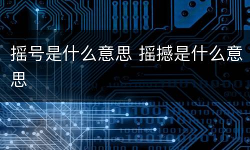 摇号是什么意思 摇撼是什么意思