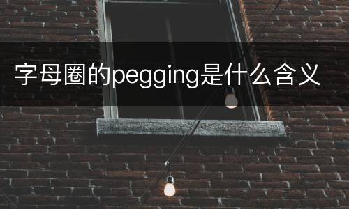 字母圈的pegging是什么含义