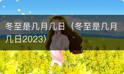 冬至是几月几日（冬至是几月几日2023）
