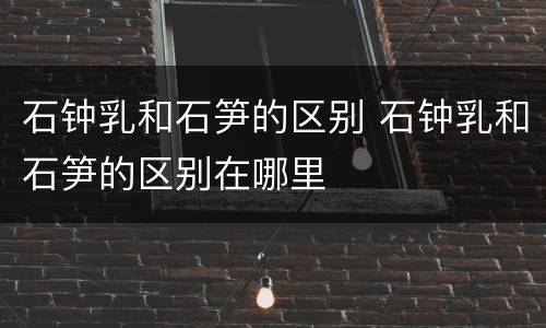 石钟乳和石笋的区别 石钟乳和石笋的区别在哪里