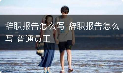 辞职报告怎么写 辞职报告怎么写 普通员工