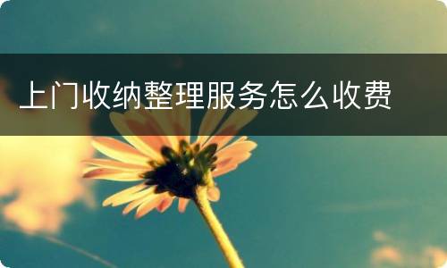 上门收纳整理服务怎么收费