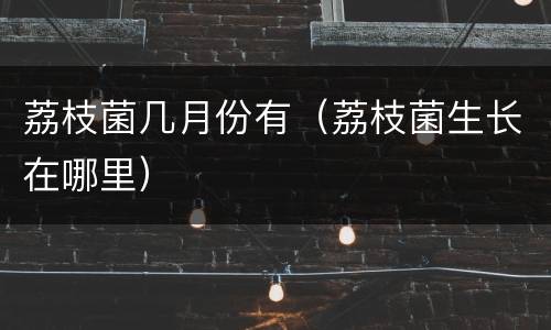 荔枝菌几月份有（荔枝菌生长在哪里）
