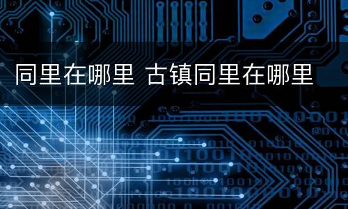 同里在哪里 古镇同里在哪里