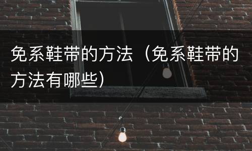 免系鞋带的方法（免系鞋带的方法有哪些）