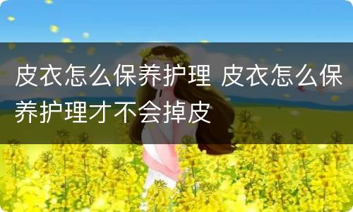 皮衣怎么保养护理 皮衣怎么保养护理才不会掉皮