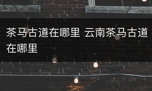 茶马古道在哪里 云南茶马古道在哪里