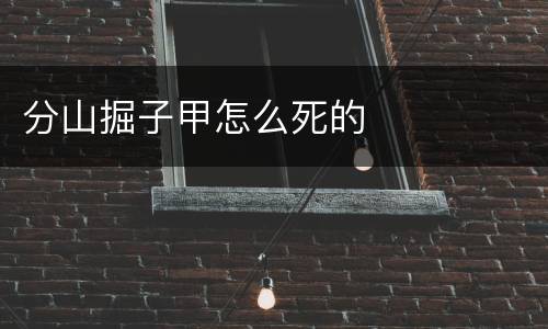 分山掘子甲怎么死的