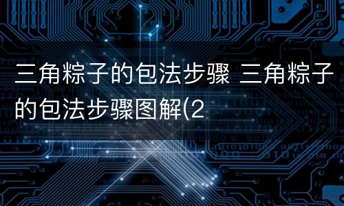 三角粽子的包法步骤 三角粽子的包法步骤图解(2
