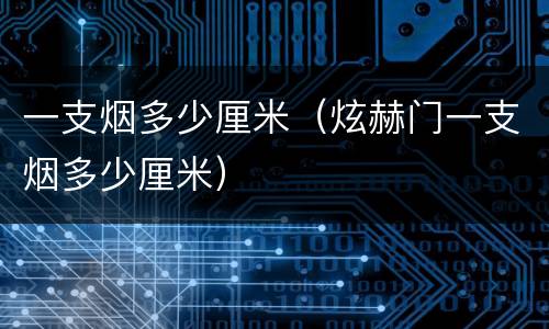 一支烟多少厘米（炫赫门一支烟多少厘米）