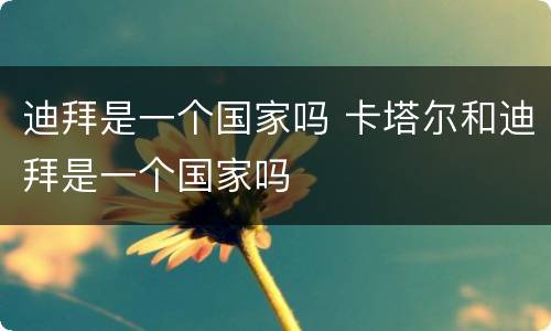 迪拜是一个国家吗 卡塔尔和迪拜是一个国家吗